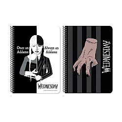 Тетрадка със спирала WEDNESDAY, А5, 60 л., линиран офсет 70 г, 2 теми, корица картон