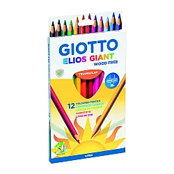 Цветни моливи GIOTTO ELIOS GIANT, джъмбо триъгълно тяло, 12 цвята