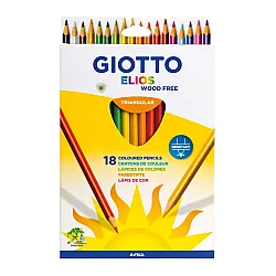 Цветни моливи GIOTTO ELIOS, триъгълно тяло, 18 цвята