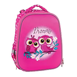 Ученическа раница PULSE Anatomic Cube Pink Owl, 2 отделения