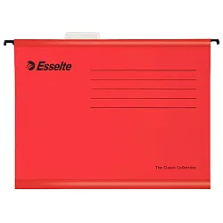 Висяща папка за картотека Esselte Pendaflex, без машинка, с метални шини, картон 210 г, червена