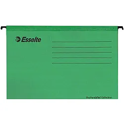 Висяща папка за картотека Esselte Pendaflex, без машинка, с метални шини, картон 210 г, зелена