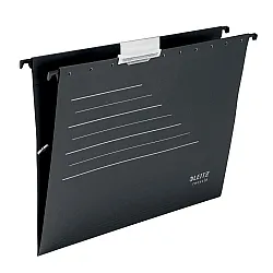 Висяща папка за картотека LEITZ Alpha Recycle, без машинка, с метални шини, рециклиран картон, черна