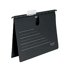 Висяща папка за картотека LEITZ Alpha Recycle, с машинка и метални шини, рециклиран картон, черна