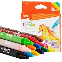 Восъчни пастели Deli Colorun EC20800, ф 8 мм, 95 мм, 12 цвята