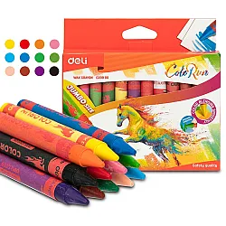 Восъчни пастели Deli Colorun JUMBO EC20900, ф 11 мм, 98 мм, 12 цвята
