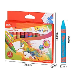 Восъчни пастели Deli Colorun JUMBO EC20900, ф 11 мм, 98 мм, 12 цвята