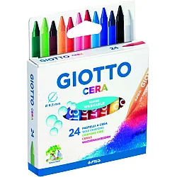 Восъчни пастели GIOTTO CERA, ф 8.5 мм, 90 мм, 24 цвята