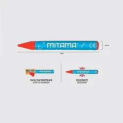 Восъчни пастели MITAMA Super Washable, ф 10 мм, 100 мм, 10 интензивни + 4 неонови цвята