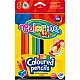 JUMBO триъгълни цветни моливи Colorino 6 цвята и острилка