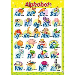 Табло: Английска азбука / Alphabet - жълта (Пух)