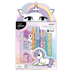 KIDEA Unicorn комплект молив, цв.моливи и гуми