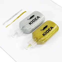KIDEA 2 бр. брокатно лепило 40 мл Злато и Сребро