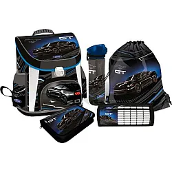 LIZZY CARD FORD Black комплект 5 в 1 - раница, несесер, спортна торба, бутилка, кутия за храна