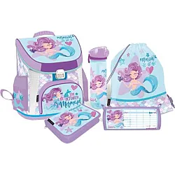 LIZZY CARD MERMAID Sweet комплект 5 в 1 - раница, несесер, спортна торба, бутилка, кутия за храна