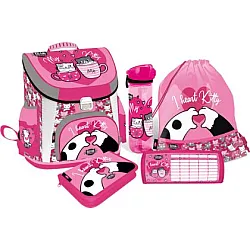 LIZZY CARD KITTOK Heart Kitty комплект 5 в 1 - раница, несесер, спортна торба, бутилка, кутия за храна