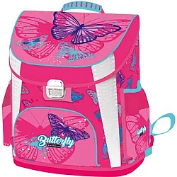 PINK BUTTERFLY комплект 3 в 1 - раница, несесер, спортна торба