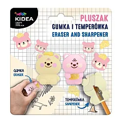 KIDEA комплект гума и острилка Пастелни мечета