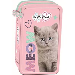 My Little Friend Fluffy Kitty несесер с 3 ципа, ПЪЛЕН