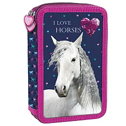 HORSE 17  несесер с 2 ципа, ПЪЛЕН
