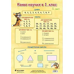 Учебно табло: Какво научих по математика в 1. клас № 1. Учебна програма 2023/2024 (Бит и техника)