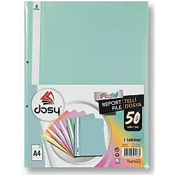 Папка с машинка и перфорация DOSY Pastel A4, PP, 180 mic, мента