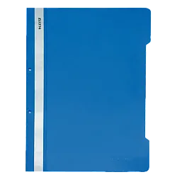 Папка с машинка и перфорация LEITZ, A4, PP 170 mic, кристал, светлосиня