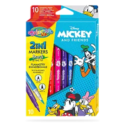 Двувърхи флумастери 10 цвята Mickey   Friends Colorino Disney