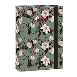 Кутия с ластик А4 Ars Una Flowery green (5535)