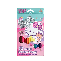 Цветни моливи Jumbo 12 цв. Hello Kitty Pastel