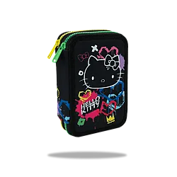 Ученически несесер с пособия COOLPACK - JUMPER 2 - Hello Kitty Neon Black