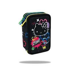 Ученически несесер с пособия Coolpack - Jumper 3 - Hello Kitty Neon Black