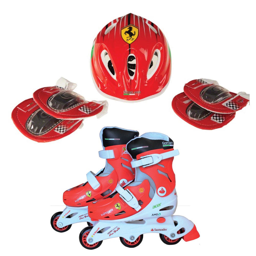 FERRARI LICENSE Комплект ролери, каска и протектори 27-30/31-34