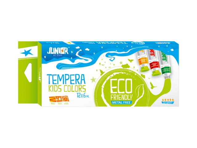 Темпера JUNIOR 12 цв.х 6 мл, в тубички