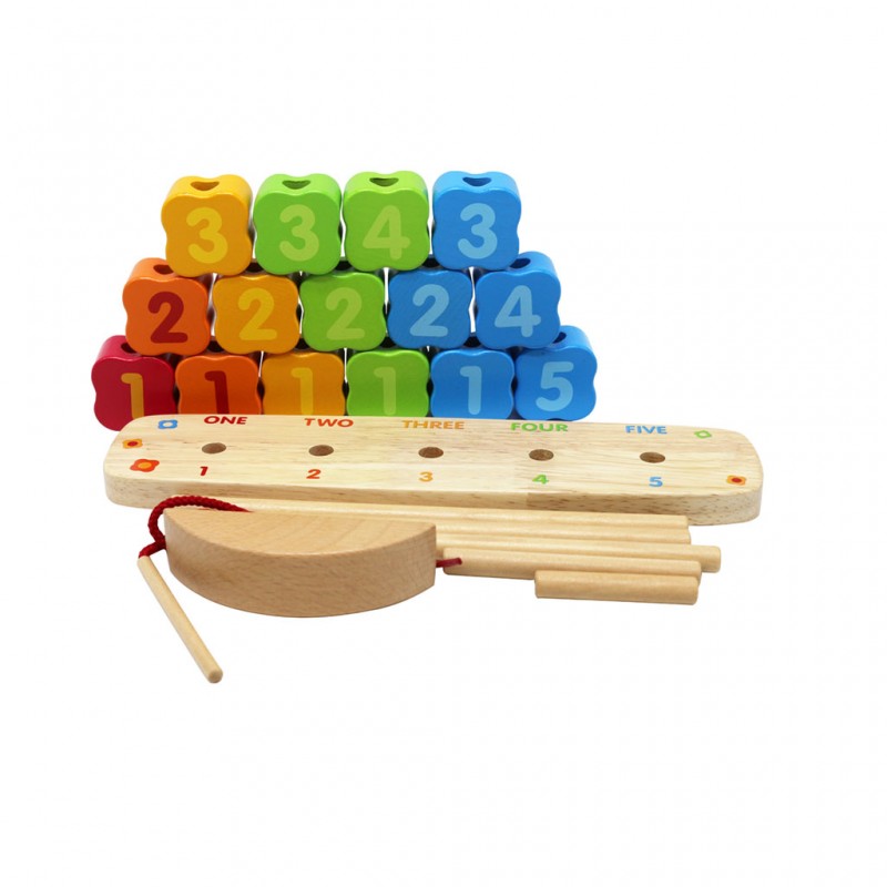 ДЪРВЕНА ДИДАКТИЧЕСКА ИГРАЧКА PINO - 3 В 1, ЗА НИЗАНЕ, СОРТИРАНЕ И БАЛАНС