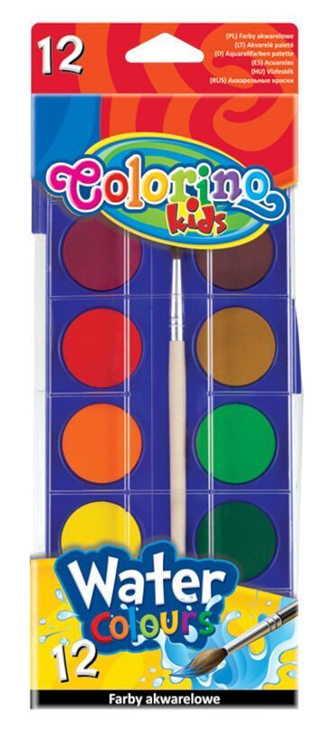 АКВАРЕЛНИ БОИ 12 ЦВ. ГОЛЯМА КУТИЯ COLORINO KIDS