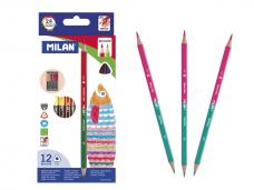 Моливи двувърхи 12 x 2 цв., Bicolor триъг.1131, Ø 2.9 мм графит