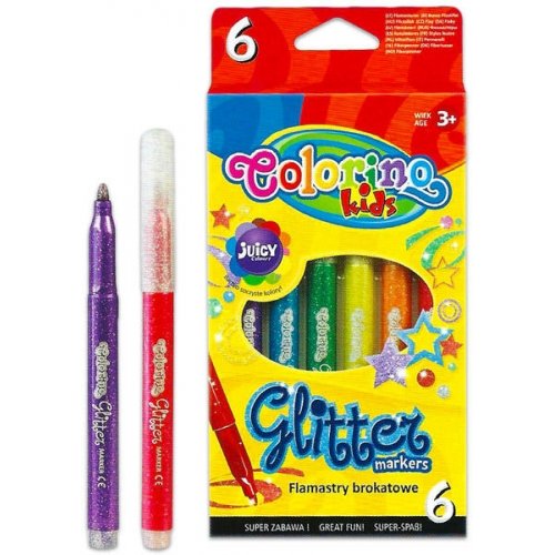 Брокатни флумастери Colorino 6 цвята