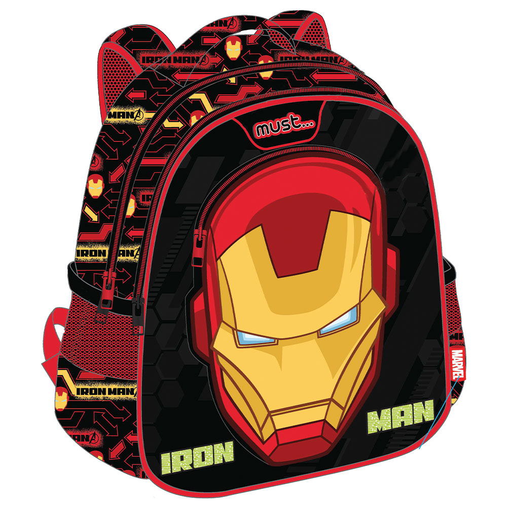 Раница детска с 2 ципа Iron Man, 31x27x10
