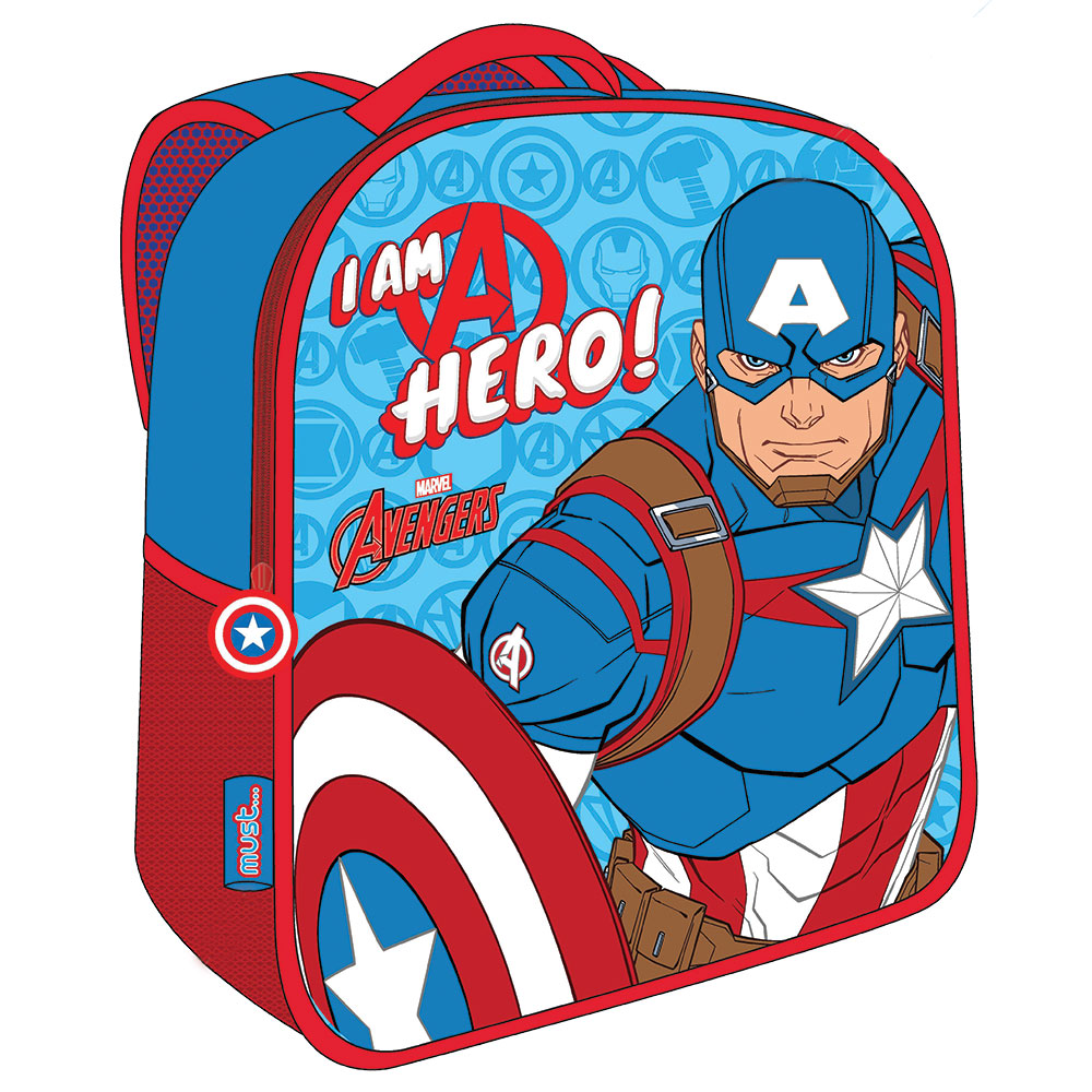 Раница детска с 1 цип 3D Capitan America, 32x26x10