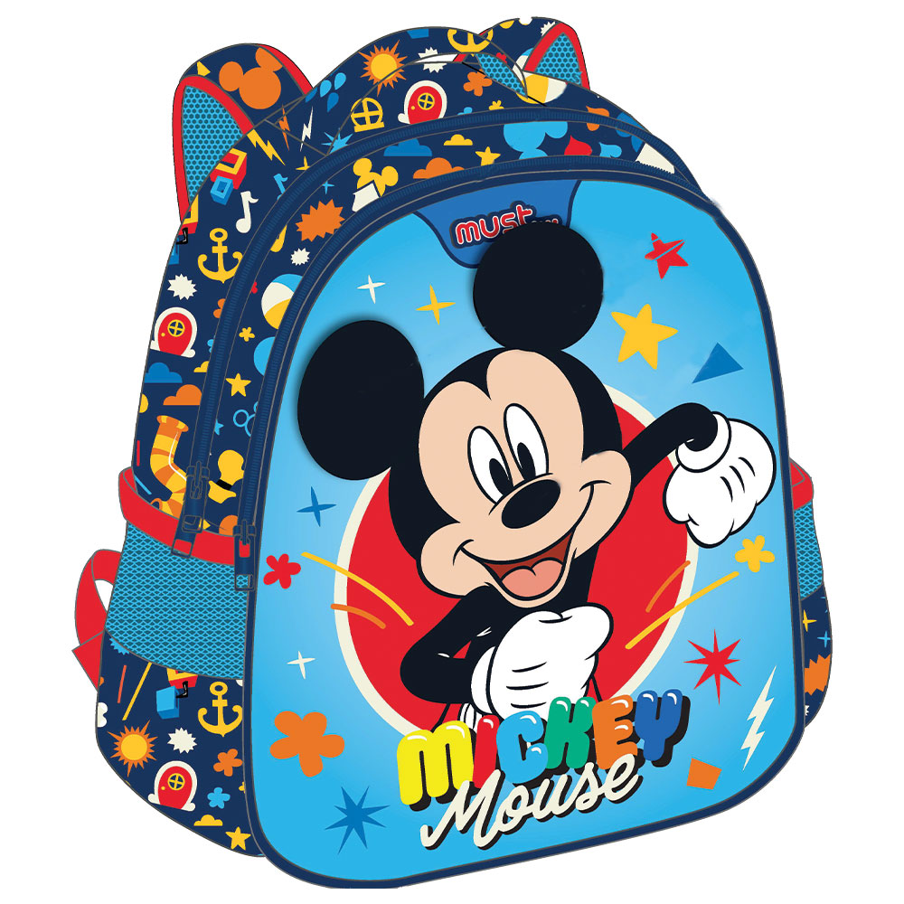 Раница детска с 2 ципа Mickey Mouse, 31x27x10