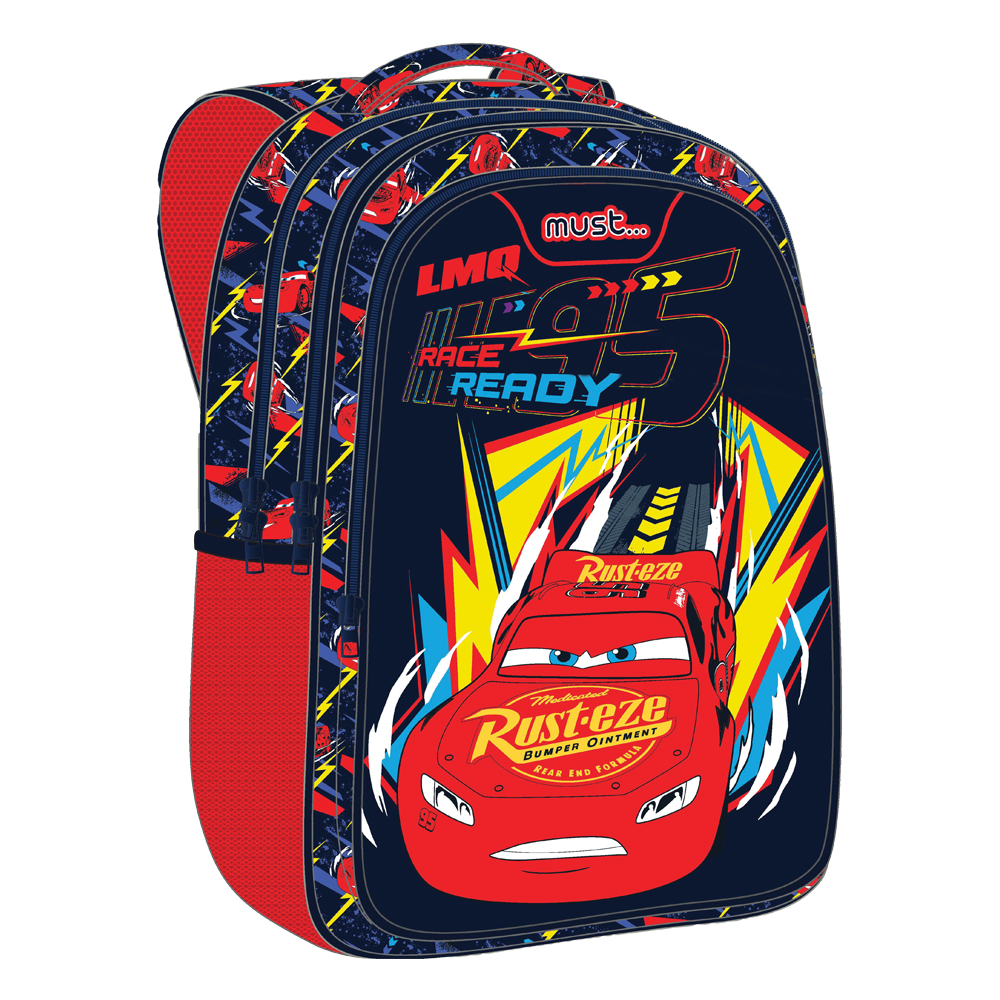 Раница с 3 ципа Cars Race Ready, 43x32x19