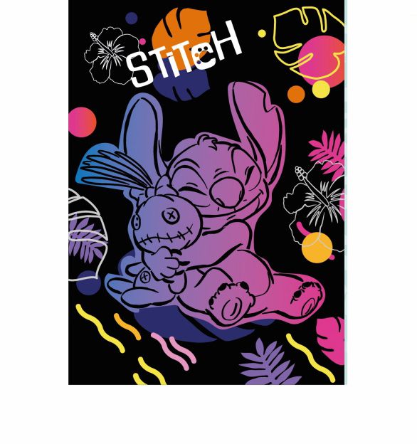 Тетрадка A4 60 листа, малки квадратчета Stitch Black