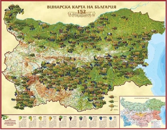 България. Винарска стенна карта
