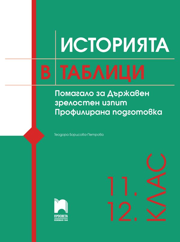 Историята в таблици 11-12 клас. Помагало за ДЗИ. Учебна програма 2023/2024 (Просвета) - Теодора Борисова-Петрова