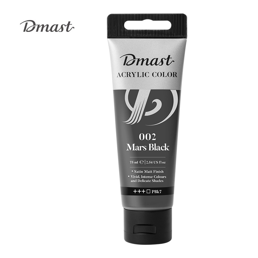 Акрилна боя Deli Dmast EC330-MB, в тубичка 75 мл, 002 mars black