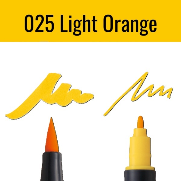 Aкварелен двувърх маркер Tombow ABT Dual Brush, четка 3.5 мм, връх 0.8 мм, 025 light orange