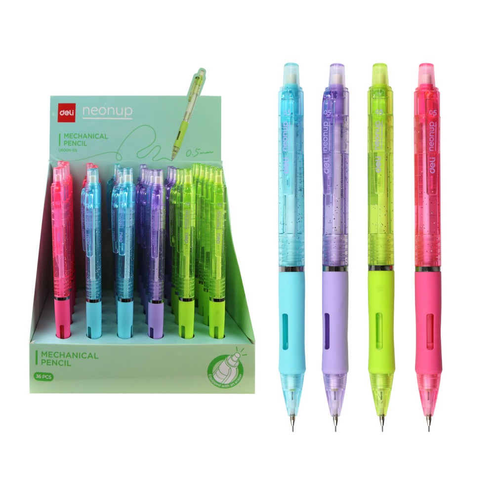 Автоматичен молив Deli Neonup EU600N-05, с грип, 0.5 мм