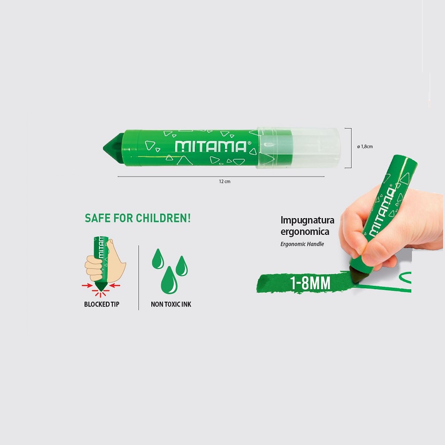 Флумастери MITAMA Jumbo Maxi Tip, връх 1-8 мм, 8 цвята
