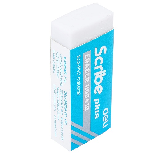 Гума за молив Deli Scribe Plus EH00410, 60х24х12 мм, бяла